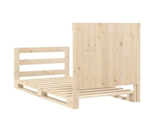 Gultas Rāmis Ar Galvgali, 100X200 Cm, Priedes Masīvkoks Vidaxl