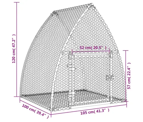 Trušu Būris, Sudrabains, 100X105X120 Cm, Cinkots Tērauds Vidaxl