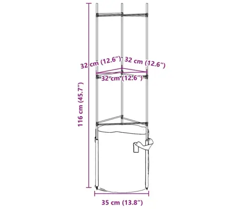 Tomātu Būri Ar Augu Maisiņi, 6 Gab., 116 Cm, Tērauds Un Pp Vidaxl