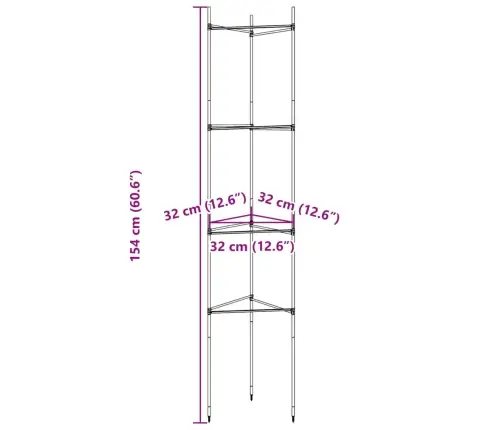 Tomātu Būri, 8 Gab., 154 Cm, Tērauds Un Pp Vidaxl