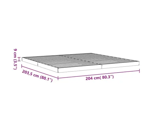 Gultas Rāmis, Vaska Brūnas, 200X200 Cm, Priedes Masīvkoks Vidaxl