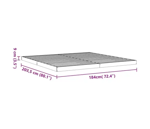 Voodiraam, Vahapruun, 180 X 200 cm Männipuit
