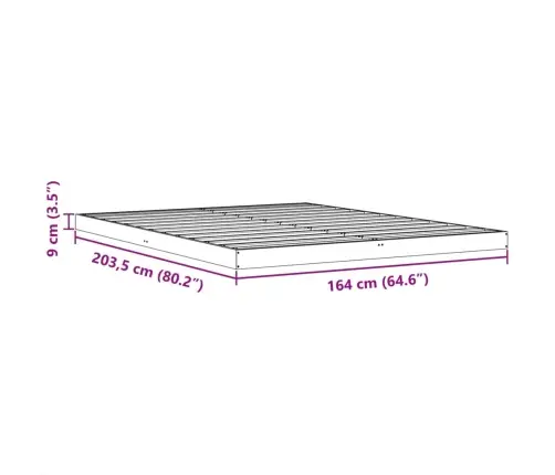 Voodiraam, Vahapruun, 160 X 200 cm Männipuit