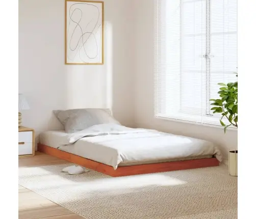 Voodiraam, Vahapruun, 120 X 190 cm Männipuit