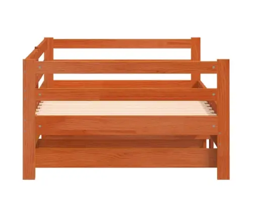 Lova Su Ištraukiama Dalimi Be Čiužiniu, Ruda, 90X190Cm Medienos