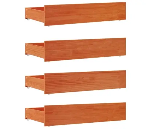 Gultas Atvilktnes, 4 Gab., Vaska Brūnas, Priedes Masīvkoks Vidaxl