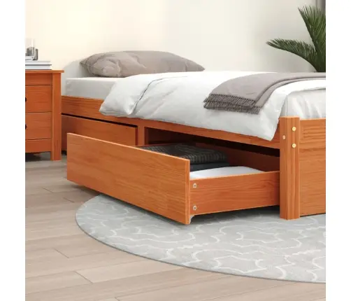 Gultas Atvilktnes, 4 Gab., Vaska Brūnas, Priedes Masīvkoks Vidaxl