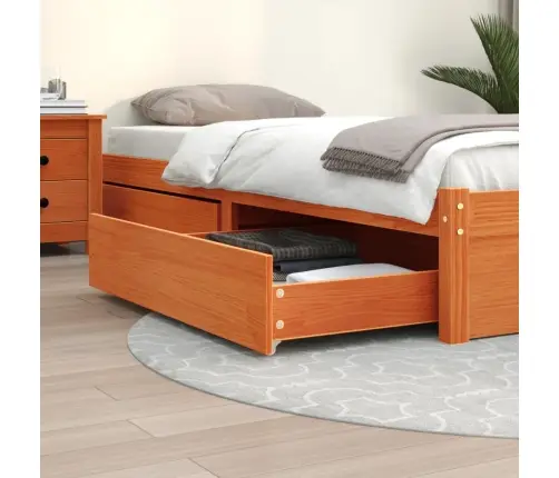 Gultas Atvilktnes, 2 Gab., Vaska Brūnas, Priedes Masīvkoks Vidaxl