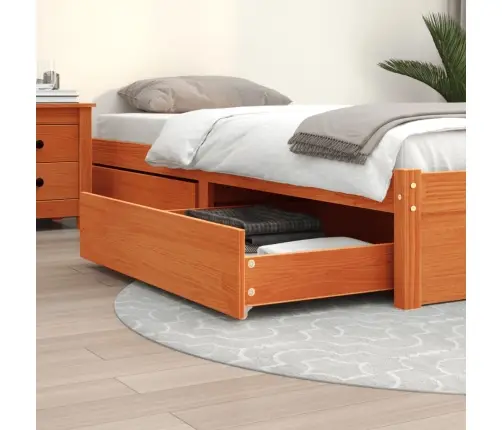 Gultas Atvilktnes, 2 Gab., Vaska Brūnas, Priedes Masīvkoks Vidaxl