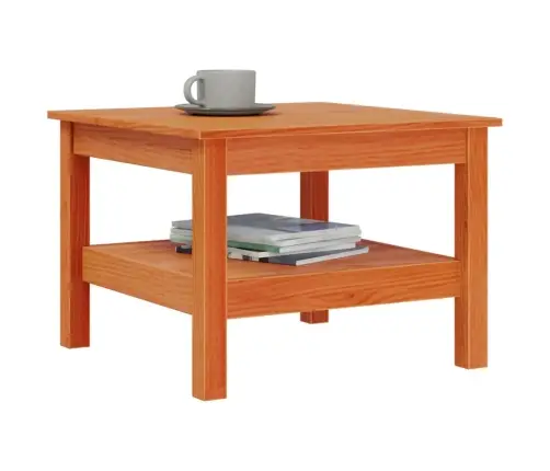 Kafijas Galdiņš, Vaska Brūnas, 55X55X40 Cm, Priedes Masīvkoks Vidaxl