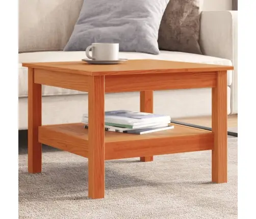 Kafijas Galdiņš, Vaska Brūnas, 55X55X40 Cm, Priedes Masīvkoks Vidaxl