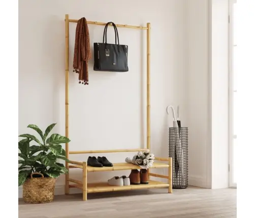 Drabužių Kabykla Su Lentynomis, 103X40X183cm Bambukas