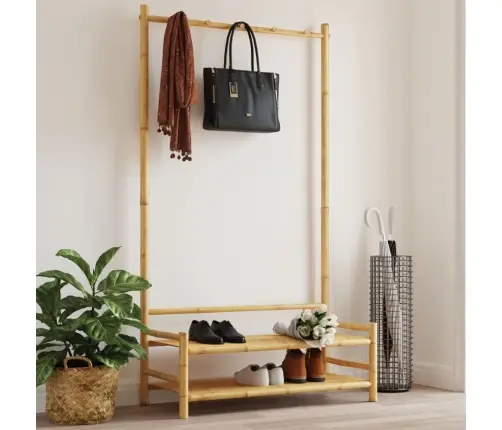Drabužių Kabykla Su Lentynomis, 103X40X183cm Bambukas