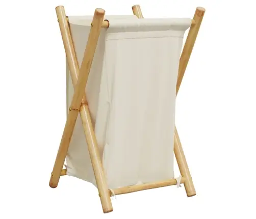 Pesukorv, Kreemjasvalge, 41,5 X 36 X 63,5 cm Bambus