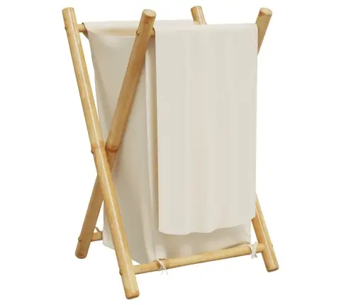 Pesukorv, Kreemjasvalge, 41,5 X 36 X 63,5 cm Bambus