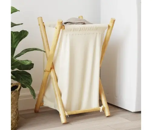 Pesukorv, Kreemjasvalge, 41,5 X 36 X 63,5 cm Bambus