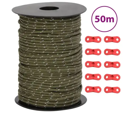 Telts Virve, Atstarojoša, Ar Savilcējiem, 50 M, 3 Mm Vidaxl
