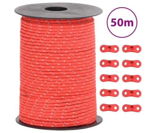 Telts Virve, Atstarojoša, Ar Savilcējiem, 50 M, 3 Mm Vidaxl