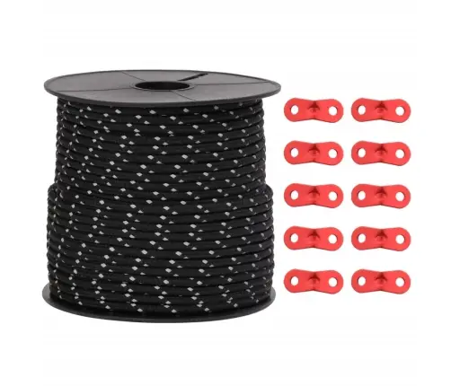 Telgi Nöör Helkuri Ja Kinnitusaasadega, 50 M 4 Mm