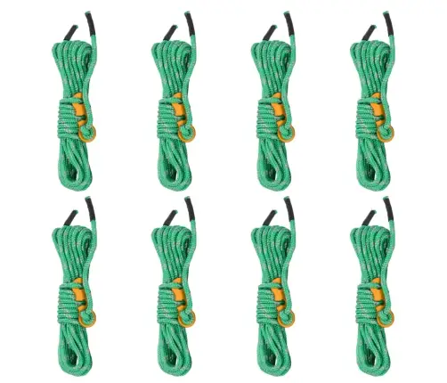 Palapinės Virvės Su Sujungimais, 8Vnt., Atspindinčios Šviesą Palapinės Virvės Su Sujungimais, 8Vnt., Atspindinčios Šviesą