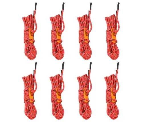 Telts Virve Ar Savilcējiem, Atstarojoša, 8 Gab., 4 M, 4 Mm Vidaxl