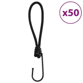 Bungee Virvelės Su Kabliukais, 50Vnt., 17Cm