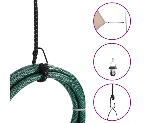 Gumijas Auklas Ar Āķiem, Atstarojošas, 10 Gab., 88 Cm Vidaxl