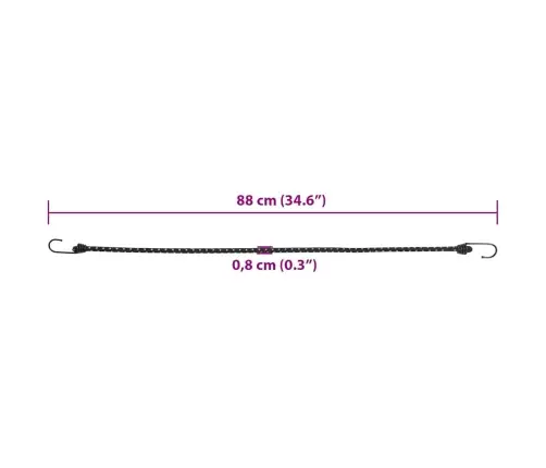 Gumijas Auklas Ar Āķiem, Atstarojošas, 10 Gab., 88 Cm Vidaxl