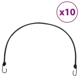 Gumijas Auklas Ar Āķiem, Atstarojošas, 10 Gab., 100 Cm Vidaxl