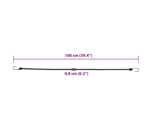 Bungee Nöör Helkurribade Ja Konksudega 25 Tk, 100 Cm