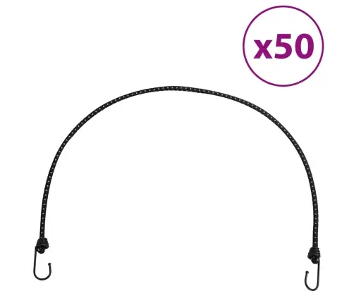 Gumijas Auklas Ar Āķiem, Atstarojošas, 50 Gab., 100 Cm Vidaxl