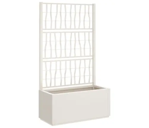 Dārza Puķu Kaste Ar Špaleru, Balta, 80X36X140 Cm, Pp Vidaxl