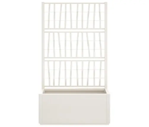 Dārza Puķu Kaste Ar Špaleru, Balta, 80X36X140 Cm, Pp Vidaxl
