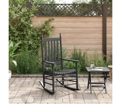 Šūpuļkrēsls Ar Izliektu Sēdekli, Melns, Papeles Masīvkoks Vidaxl