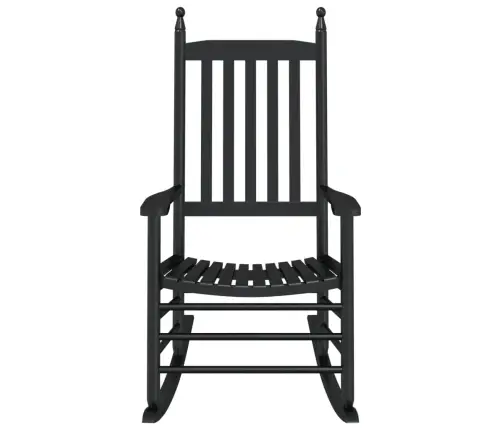 Šūpuļkrēsls Ar Izliektu Sēdekli, Melns, Papeles Masīvkoks Vidaxl