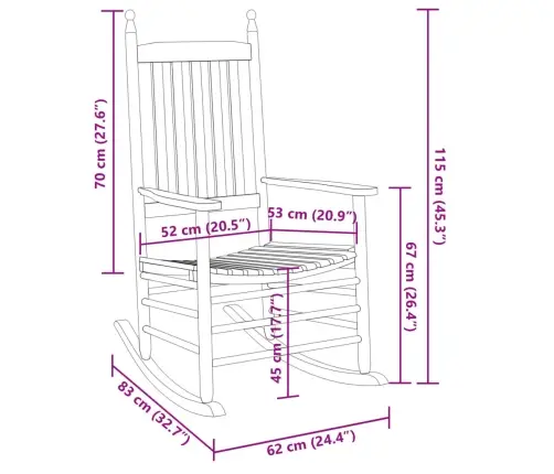 Šūpuļkrēsls Ar Izliektu Sēdekli, Melns, Papeles Masīvkoks Vidaxl