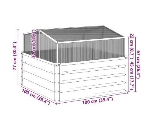 Sodo Vazonas Su Šiltnamiu, Plienas Atsparus Oro Sąlygoms
