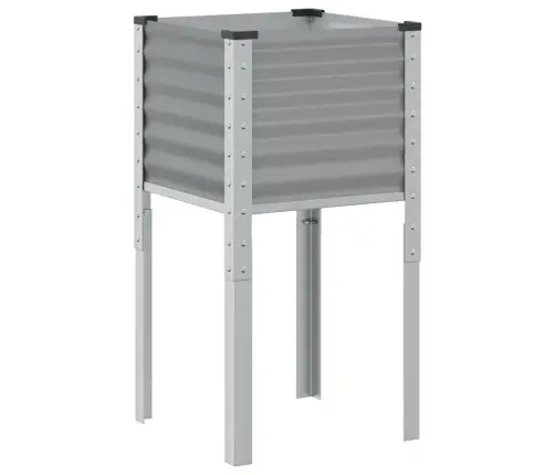 Dārza Puķu Kaste, Pelēka, 45X45X88 Cm, Tērauds Vidaxl