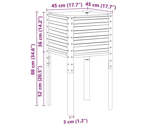 Aia Lillepott 45 X 45 X 88 Cm Ilmastikukindel Teras