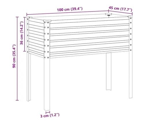 Sodo Vazonas, Rudas, 100X45X90cm Plienas