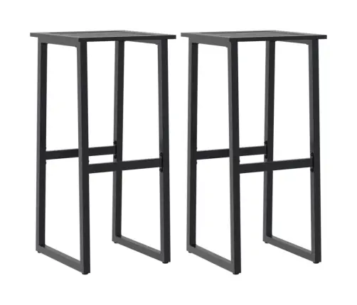 Bāra Krēsli, 2 Gab., Melni, 38X38X80 Cm, Pulverkrāsots Tērauds Vidaxl