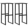Bāra Krēsli, 2 Gab., Melni, 38X38X80 Cm, Pulverkrāsots Tērauds Vidaxl