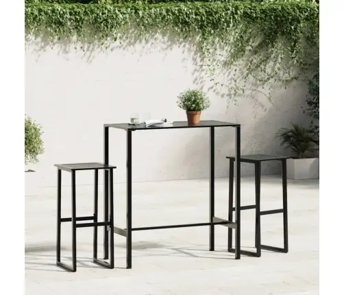 Bāra Krēsli, 2 Gab., Melni, 38X38X80 Cm, Pulverkrāsots Tērauds Vidaxl