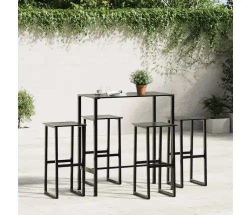 Bāra Krēsli, 4 Gab., Melni, 38X38X80 Cm, Pulverkrāsots Tērauds Vidaxl