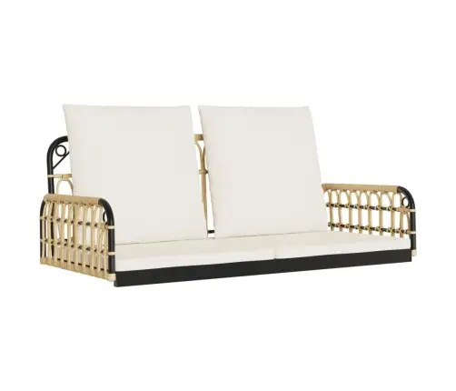 Šūpoļu Sols Ar Spilveniem, 105X58X38Cm, Pe Rotangpalma, Tērauds Vidaxl