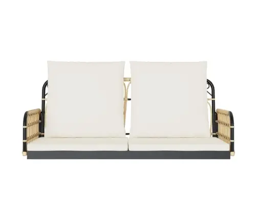 Šūpoļu Sols Ar Spilveniem, 105X58X38Cm, Pe Rotangpalma, Tērauds Vidaxl