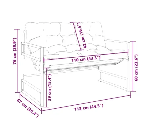 Dārza Sols Ar Matraci, Antracītpelēks, 113 Cm, Tērauds Vidaxl Dārza Sols Ar Matraci, Antracītpelēks, 113 Cm, Tērauds Vidaxl