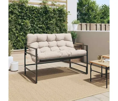 Dārza Sols Ar Matraci, Pelēkbrūns, 113 Cm, Tērauds Vidaxl