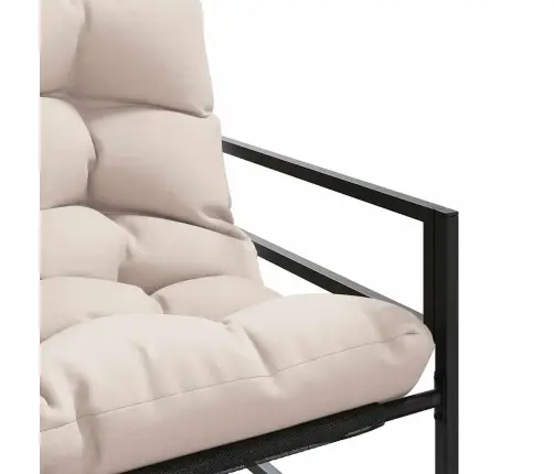 Dārza Sols Ar Matraci, Pelēkbrūns, 113 Cm, Tērauds Vidaxl