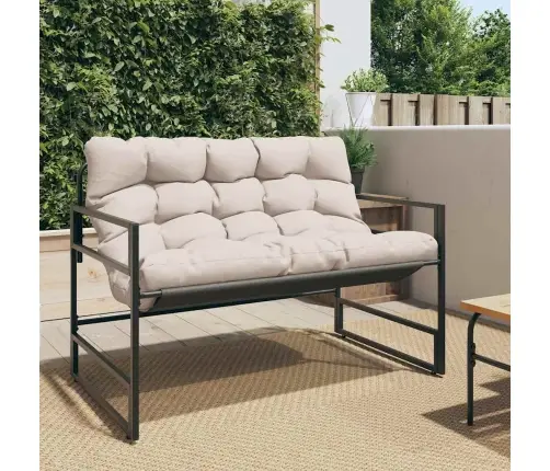 Dārza Sols Ar Matraci, Pelēkbrūns, 113 Cm, Tērauds Vidaxl